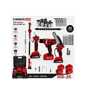 4'Lü Set Matkap 10mm 32m Budama Makası Ve Şarjı Tırpan Otomatik Testeresi 2