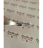 Hand Made With Love Şeffaf Etiket 70 adet Sticker-0025