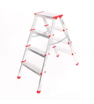ALÜMİNYUM ÇİFT ÇIKIŞLI 4 BASAMAKLI MERDİVEN (91 CM) (ACCM.02) (Gri)