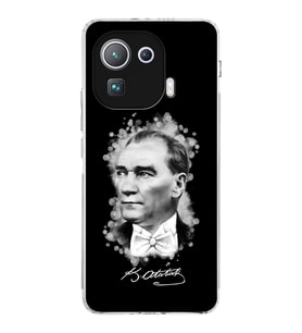 Xiaomi  Mi 11 Pro  Kamera Korumalı Kapak Atatürk Tasarımlı Şeffaf  Kılıf
