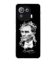 Xiaomi  Mi 11 Pro  Kamera Korumalı Kapak Atatürk Tasarımlı Şeffaf  Kılıf