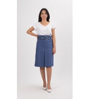 SORALLİNE 722 MAVİ A PİLE 65 CM BOYUNDA OFİS ETEK