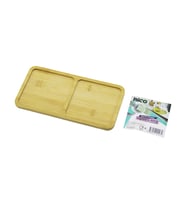 DİKDÖRTGEN 2 BÖLMELİ AHŞAP BAMBU YAĞDANLIK ALTLIK MİNİ TEPSİ 12 X 23.4 X 0.8CM (5680)