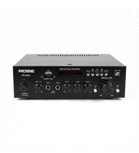 Rose FR-9301 80 Watt 2 Zone Trafolu Mağaza Anfisi Ekolu 2 Mikrofon Girişli Mp3, Bluetooth, SD Kart, Kumandalı