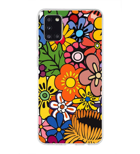 PrintiFy Samsung Galaxy A31 ile Uyumlu 1mm Slim Fit Retro Colors 2 Baskılı Şeffaf  Kılıf