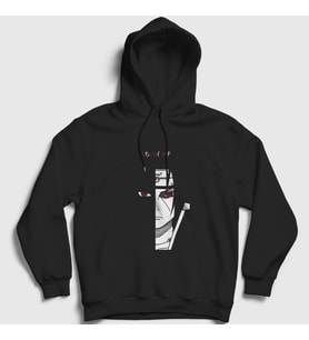Presmono Unisex Siyah Itachi V2 Anime Naruto Kapüşonlu Sweatshirt 132312tt