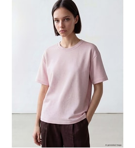 LCW Modest Pembe Taşlı Oversize Soft Touch Kadın Tişört