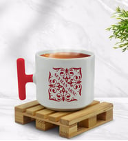 BK Gift Kişiye Özel İsimli Kırmızı T Kulplu Middle Kupa Bardak-10