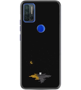 Reeder P13 Blue Max Pro Kılıf Silikon Desen Ay ve Kedi 1683