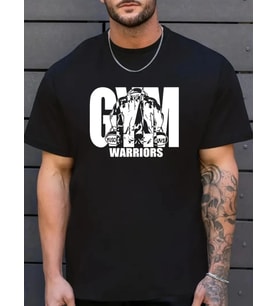 pilelistore- Sporda Günlük Hayata Giyilebilir GYM Baskılı Oversize Bisiklet Yaka Erkek T-shirt - Siy (Siyah)