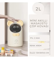 Elpheco Mini Akıllı Çöp Kovası-Ayıcık (Bej) 2L