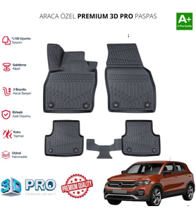T-CROSS ARACA ÖZEL 3D PASPAS 2019 2020 2021 2022 2023 2024