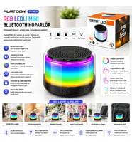 BT - SD - USB ŞARJLI RGB IŞIKLI BLUETOOTH WİRELESS SPEAKER HOPARLÖR 3W PL-4675