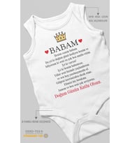 Babam Doğum Günün Kutlu Olsun Baskılı Bebek Zıbını – Çıtçıtlı Body 8 Renk  %100 Pamuk Sıfır Kol (Beyaz)