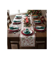 Yılbaşı Temalı Dijital Baskılı Runner Örtüsü Christmas 40x140 cm