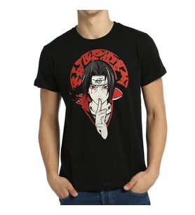 Bant Giyim - Naruto Itachi Uchiha Siyah Erkek Tişört