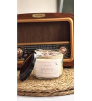 lavanta kokulu simli kavanoz soya wax mum
