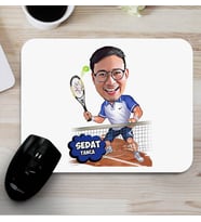 Tenis Oyuncusu Erkeğe Hediye Karikatürlü Mouse Pad