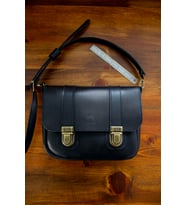 Hakiki Deri Mini Postacı Çanta- Walker Bag (Siyah)