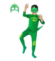 Pj Maskeliler Pijamaskeliler Kertenkele Çocuk Kostüm Maske Hediyeli - 2 Maskeli - Gekko Owlette Catboy