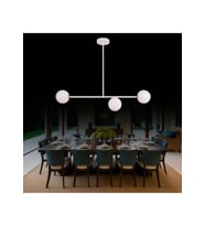 Titania Camlı Yemek Masası Avize RA-AVZ- 4389-28-65 (Beyaz)