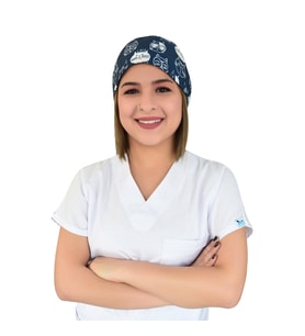 Lacivert Kediler Desenli Doktor Hemşire Hastane Medikal Cerrahi Bone