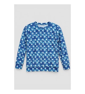 Erkek Çocuk Yıldız Desenli Yumuşak Kadife Dokulu Mavi Pijama Takımı