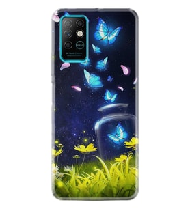 Infınıx Note 8 Kılıf Desenli Silikon Kılıf Neon Butterflys 1309