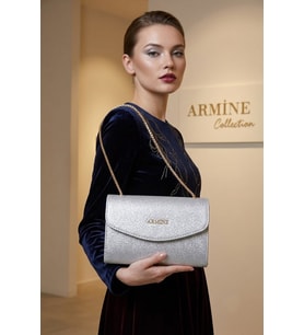 Armine C14-26Y Kadın El ve Omuz Çantası Gümüş