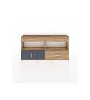 Arges Konsol 2 Raflı 3 Çekmeceli 2 Kapaklı 176x30x99 Çam-Antrasit/Çam