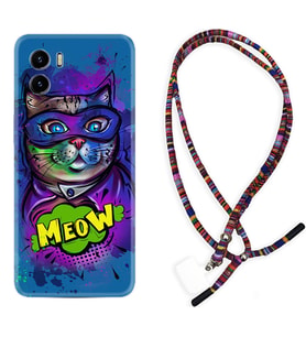 Vivo Y15S Y32 Y33S Y51 Y53S Kılıf Boyun Asklı Rasta Silikon Super Meow 1715