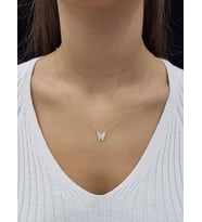Kelebek Taşlı Minimal Kolye (Karışık)