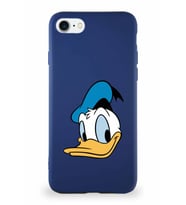Apple iPhone 8 Soft Premier Kapak Donald Duck-B Tasarımlı Silikon Kılıf - Lacivert (Şeffaf)