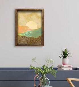 BK Gift Otel Odası Konseptli Doğal Masif Ahşap Çerçeveli Tablo 45x65cm-110