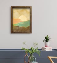 BK Gift Otel Odası Konseptli Doğal Masif Ahşap Çerçeveli Tablo 45x65cm-110