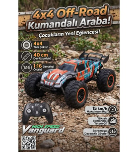 40 cm Dev Boy 4x4 Uzaktan Kumandalı Araba 1:16 Ölçek Şarjlı Off-Road Arazi Aracı