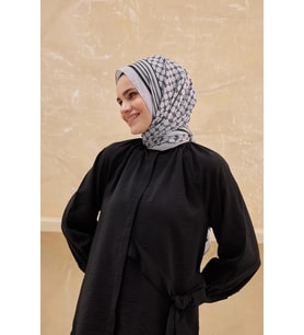 75 X 190 MONOGRAM MEDİNE ŞAL - 02986 (Gümüş)