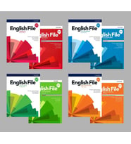 English File 4th Edition Elementary + Pre-intermediate + intermediate + Upper-intermediate  Student's Book With Online Practice + Workbook (Access Code VARDIR) ( 4 lü SET)