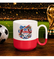 BK Gift Kongo Taraftar Temalı 2026 Dünya Kupası Tasarımlı Kırmızı Joyful Kupa Bardak