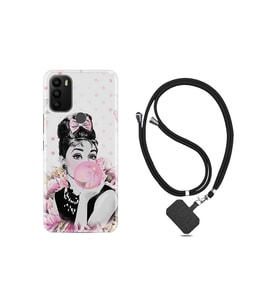 General Mobile Gm21 Plus Kılıf Desenli Silikon Boyun Askılı Audrey Glue 1420