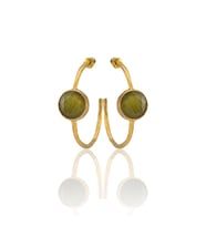 Kadir Jewellery 22 Ayar Altın Kaplama Kadın Taşlı Küpe -El İşçiliği Ve Hipoalerjenik Küpe