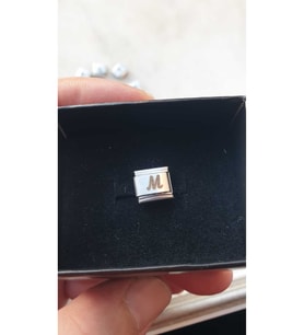 İTALYAN ÇELİK CHARM ÇELİK CHARM M HARFİ İSİM TARİH BAŞ HARF YAZILIR 9 MM  FMACCESORİES (Çok Renkli)