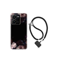 Y35 Kılıf Ipli Boyun Askılı Desenli Silikon Dark Flowers 1906