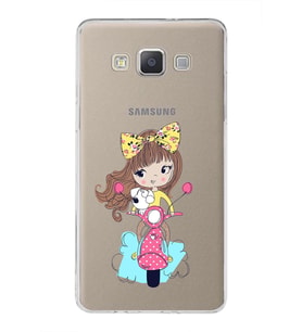 Samsung Galaxy A5 (2015) Uyumlu Kapak Vespagirl Tasarımlı Şeffaf Silikon Kılıf