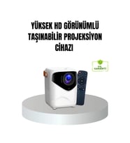 Taşınabilir 1080P HD Projektör, 64GB Hafıza, 2GB RAM, Uzaktan Kumanda