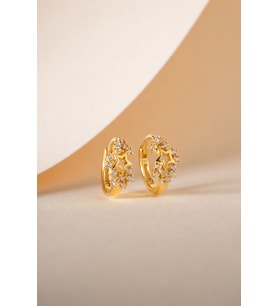 925 Ayar Gümüş Gold Kaplama 15 mm Işıltılı Yıldız Küpe