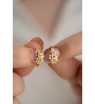 925 Ayar Gümüş Gold Kaplama 15 mm Işıltılı Yıldız Küpe