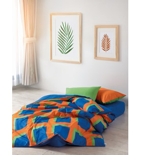 Cozy Home Popping Colors Tek Kişilik Lastikli Çarşaflı Nevresim Takımı Venus Mavi