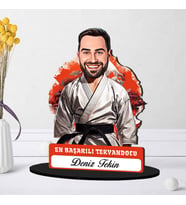 Kişiye Özel Erkek Tekvandocuya Hediye Karikatürlü Biblo