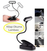 Ledli Klipsli Mini Kitap Okuma Lambası Mandallı Pilli Masa Lambası Kitap Okuma Işığı Akrobat Kıskaçl